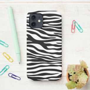 Zebra Print, Zebra Stripes, Black And White iPhone 12 Case