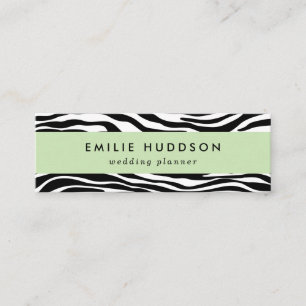 Zebra Print, Zebra Stripes, Black And White Mini Business Card