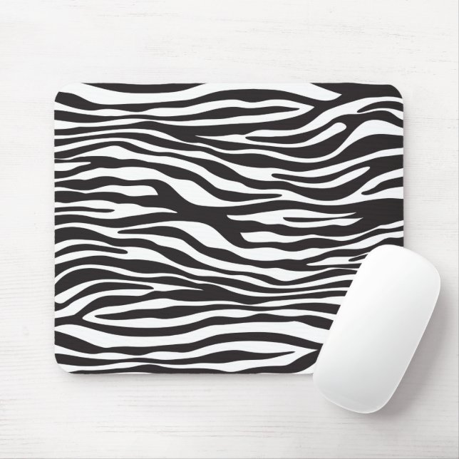 Zebra Print, Zebra Stripes, Black And White Mouse Pad (With Mouse)