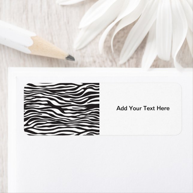 Zebra Print, Zebra Stripes, Black And White Return Address Label (Insitu)