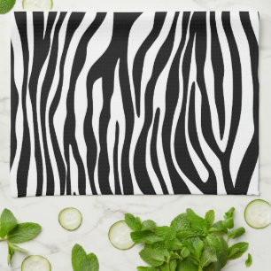 Zebra Print, Zebra Stripes, Black And White Tea Towel