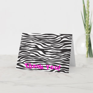Zebra Print, Zebra Stripes, Black And White Thank You Card