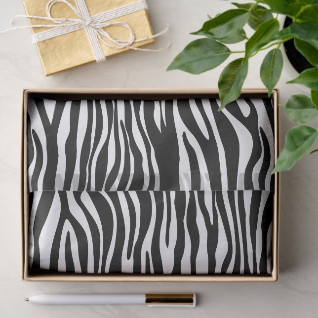 Zebra Print, Zebra Stripes, Black And White Tissue Paper (Gift)