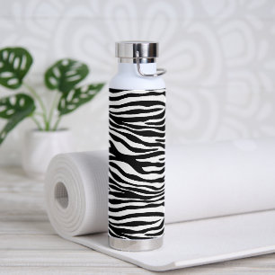 Zebra Print, Zebra Stripes, Black And White Water Bottle