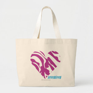 Zebra Purple 2 Large Tote Bag