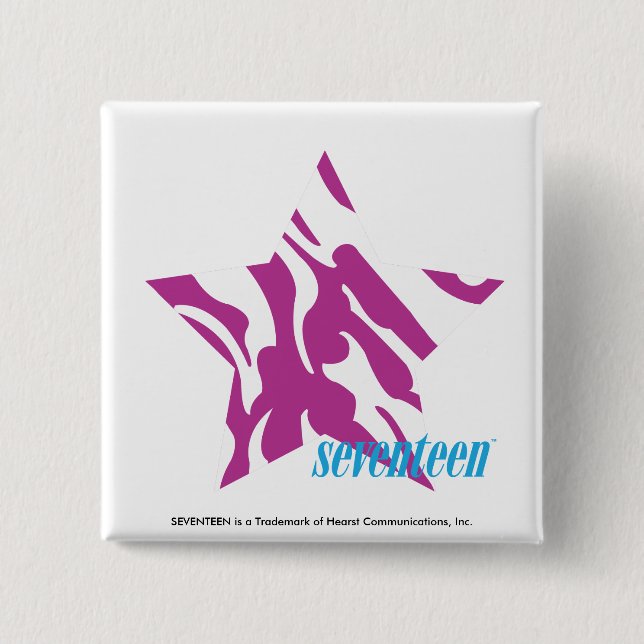 Zebra Purple 4 15 Cm Square Badge (Front)