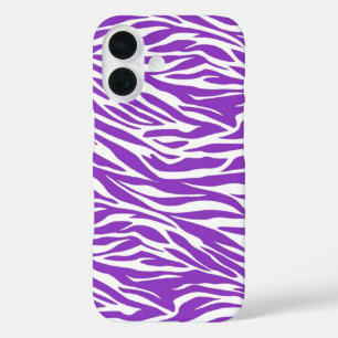 Zebra Purple Stripes iPhone 16 Case