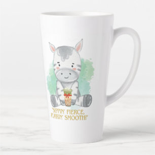 zebra quote cartoon drinking bobba tea latte mug