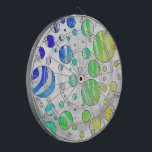 Zebra Rainbow and White Print Dartboard<br><div class="desc">Trendy Rainbow Zebra Stripes on White Animal Print Pattern on electronics, accessories, and fashionable gifts brought to you by Imagine That! Design with our stylish gradated red, orange yellow, green, blue, indigo, violet zebra stripes on a white background is perfect for the animal print lover and safari print lover in...</div>