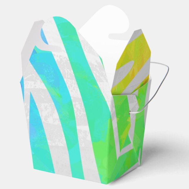 Zebra Rainbow and White Print Favour Box (Opened)