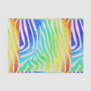 Zebra Rainbow and White Print Tissue Paper