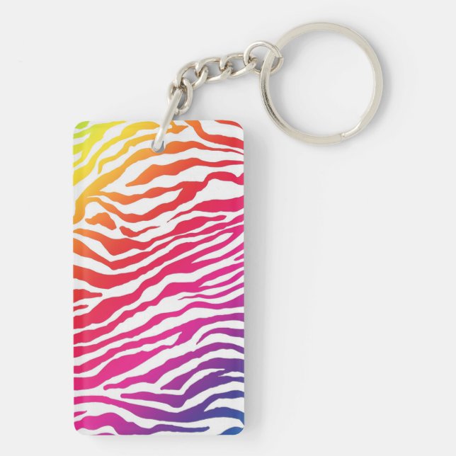 Zebra Rainbow Key Ring (Back)