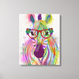 Zebra Rainbow Splash Canvas Print
