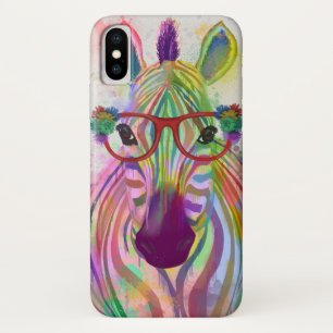 Zebra Rainbow Splash iPhone X Case