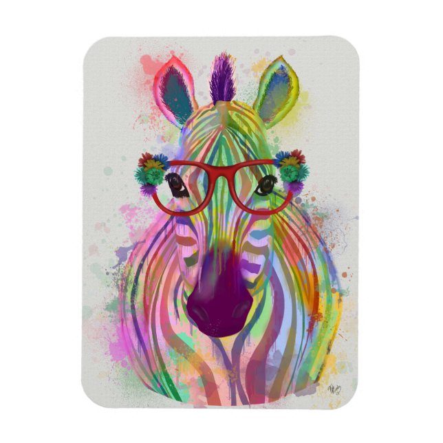 Zebra Rainbow Splash Magnet (Vertical)