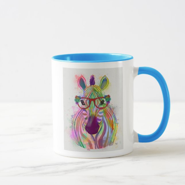 Zebra Rainbow Splash Mug (Right)