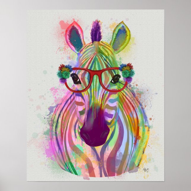 Zebra Rainbow Splash Poster (Front)