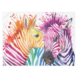 Zebra Rainbow Tablecloth