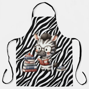 Zebra Reading Books. Apron