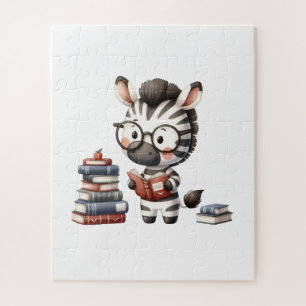 Zebra Reading Books. Jigsaw Puzzle
