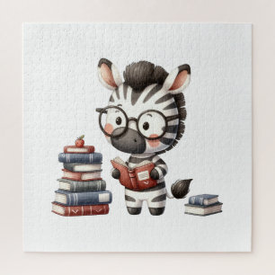 Zebra Reading Books. Jigsaw Puzzle
