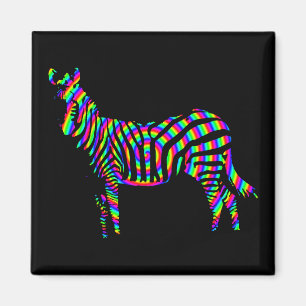 Zebra Red Silhouette Fridge Magnet