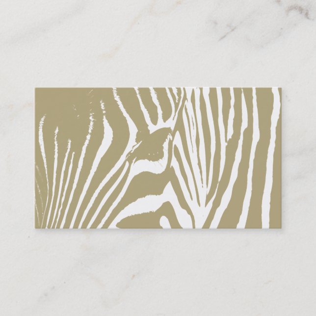 ZEBRA REGENCY in GOLD & WHITE Business Card (Front)