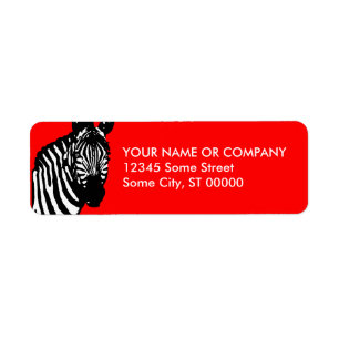 zebra. return address label