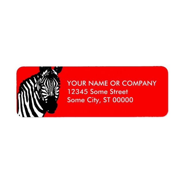 zebra. return address label (Front)