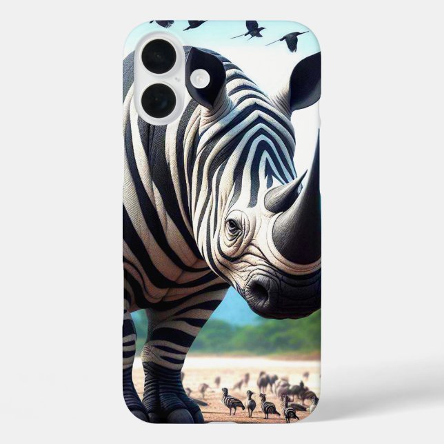 Zebra Rhino Phone Case (Back)