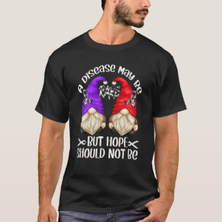 Zebra Ribbon Awareness Gnome Support Rare Awarenes T-Shirt