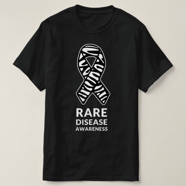 Zebra Ribbon Awareness Rare Disease Minimalist T-S T-Shirt (Design Front)