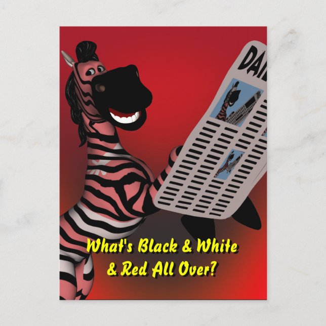 Zebra Riddle Postcard (Front)