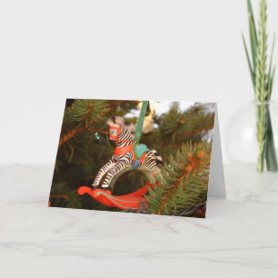 Zebra Rocking Horse Holiday Card