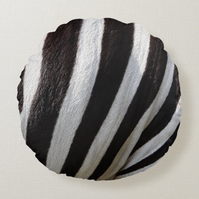 Zebra round throw pillow. round cushion (Front)