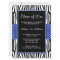 Zebra Royal Blue Polka Dot Graduation Announcement