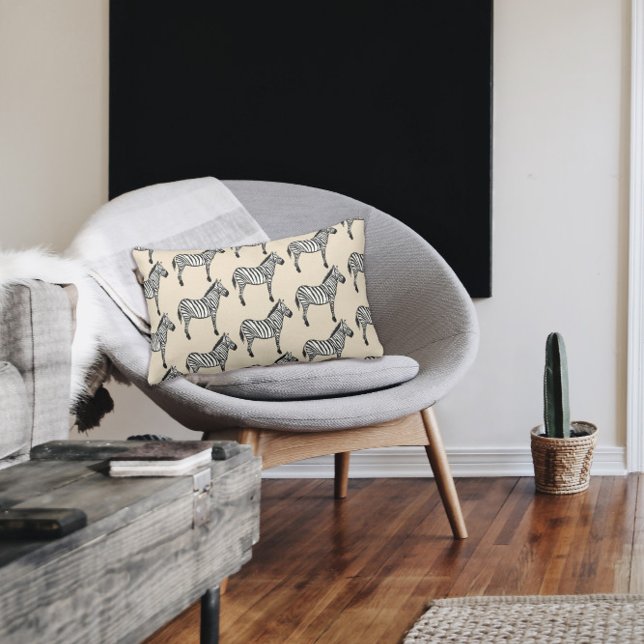 Zebra Safari Animal Painting Print Lumbar Cushion (Creator Uploaded)