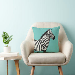 Zebra Safari Animal Print Throw Pillow