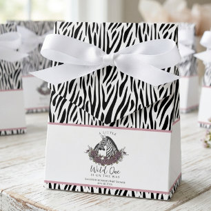 Zebra Safari Baby Shower Little Wild One Triangle Favour Box