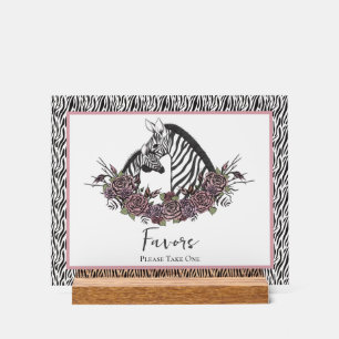 Zebra Safari Favours Please Take One Baby Shower Acrylic Sign