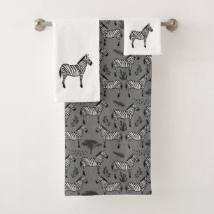 Zebra Safari Painting Bath Towel Set