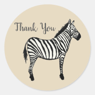 Zebra Safari Party Thank You Stickers
