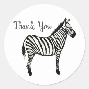 Zebra Safari Party Thank You Stickers