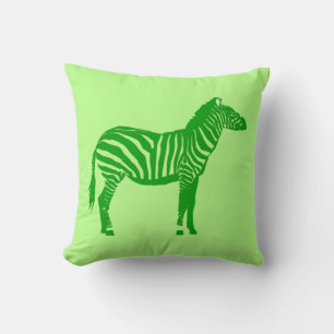Zebra - Shades of Lime Green Cushion