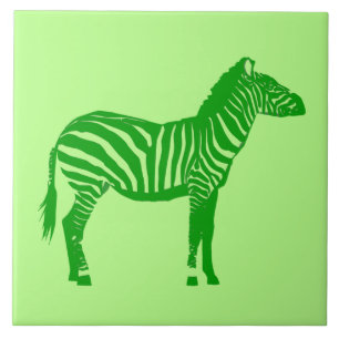 Zebra - Shades of Lime Green Tile