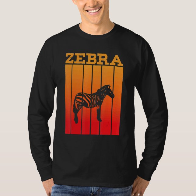 Zebra Shadow Silhouette At Sunset T-Shirt (Front)
