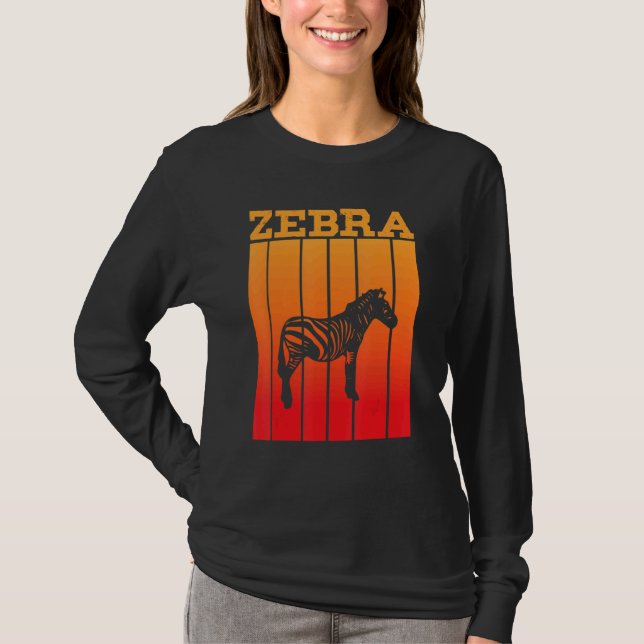 Zebra Shadow Silhouette At Sunset T-Shirt (Front)