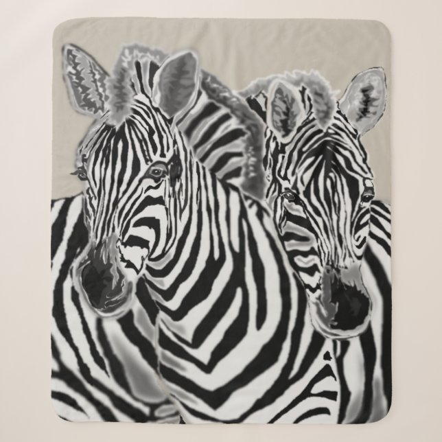 Zebra Sherpa Blanket (Front)