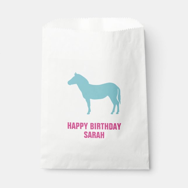 Zebra Silhouette Birthday Goodie Favour Bag (Front)