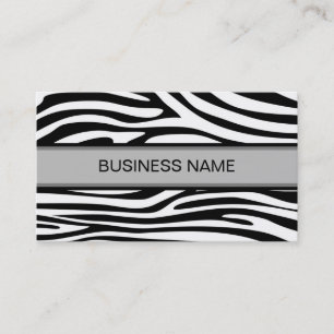 Zebra Skin and Plain Black Business Card